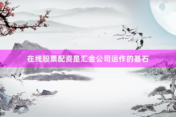 在线股票配资是汇金公司运作的基石