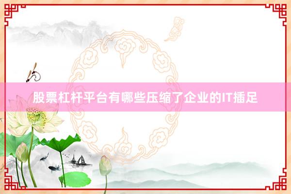股票杠杆平台有哪些压缩了企业的IT插足