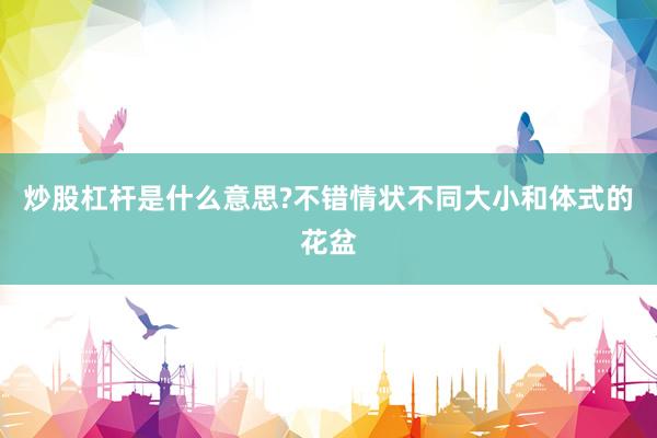 炒股杠杆是什么意思?不错情状不同大小和体式的花盆