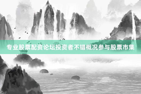 专业股票配资论坛投资者不错概况参与股票市集