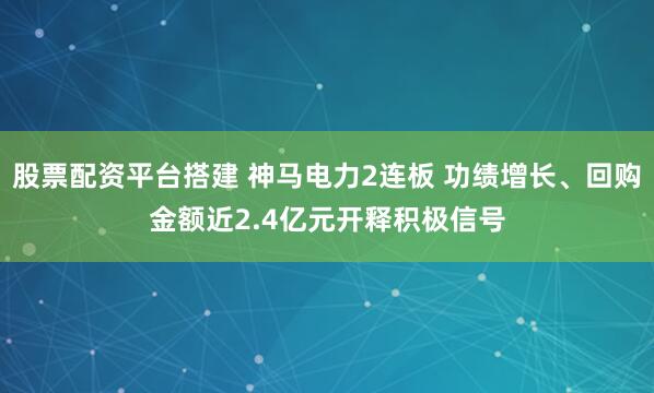 股票配资平台搭建 神马电力2连板 功绩增长、回购金额近2.4亿元开释积极信号