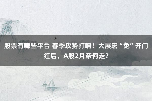股票有哪些平台 春季攻势打响!大展宏“兔”开门红后,A股2月奈何走?
